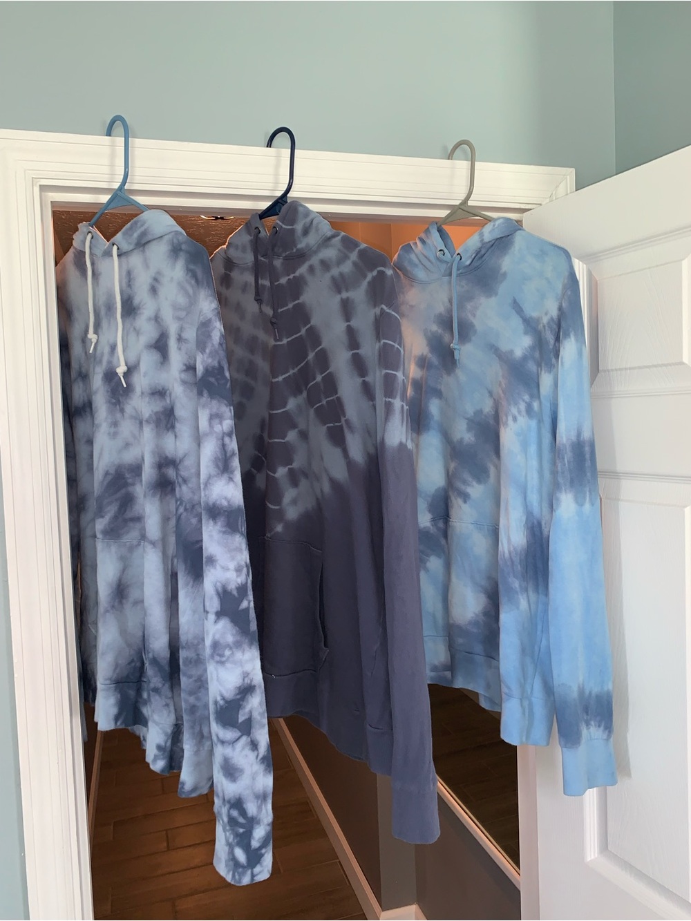 Old Navy Tie-Dye Blue & Gray Pullover Hoodies - Trio Pack